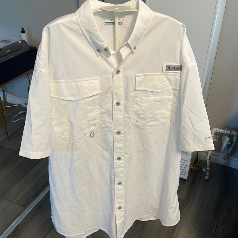 GR.Columbia White Casual Button Down Shirt